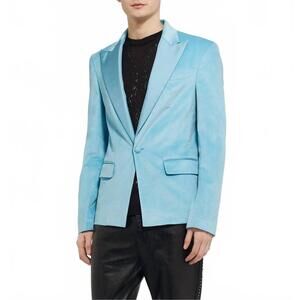 NEW AMIRI velvet blazer sport coat in light blue